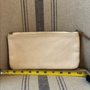 LLBean Signature Canvas & Leather Clutch/Wristlet